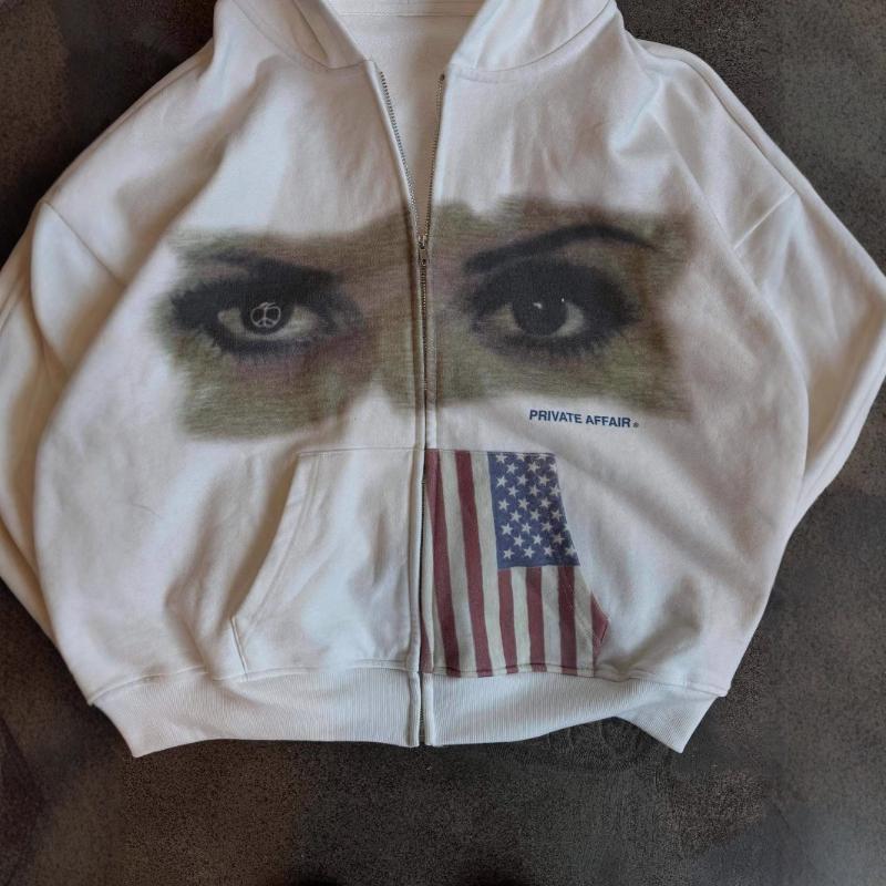 European and American Spring and Autumn Street Men's and Women's Loose Printed Hoodie