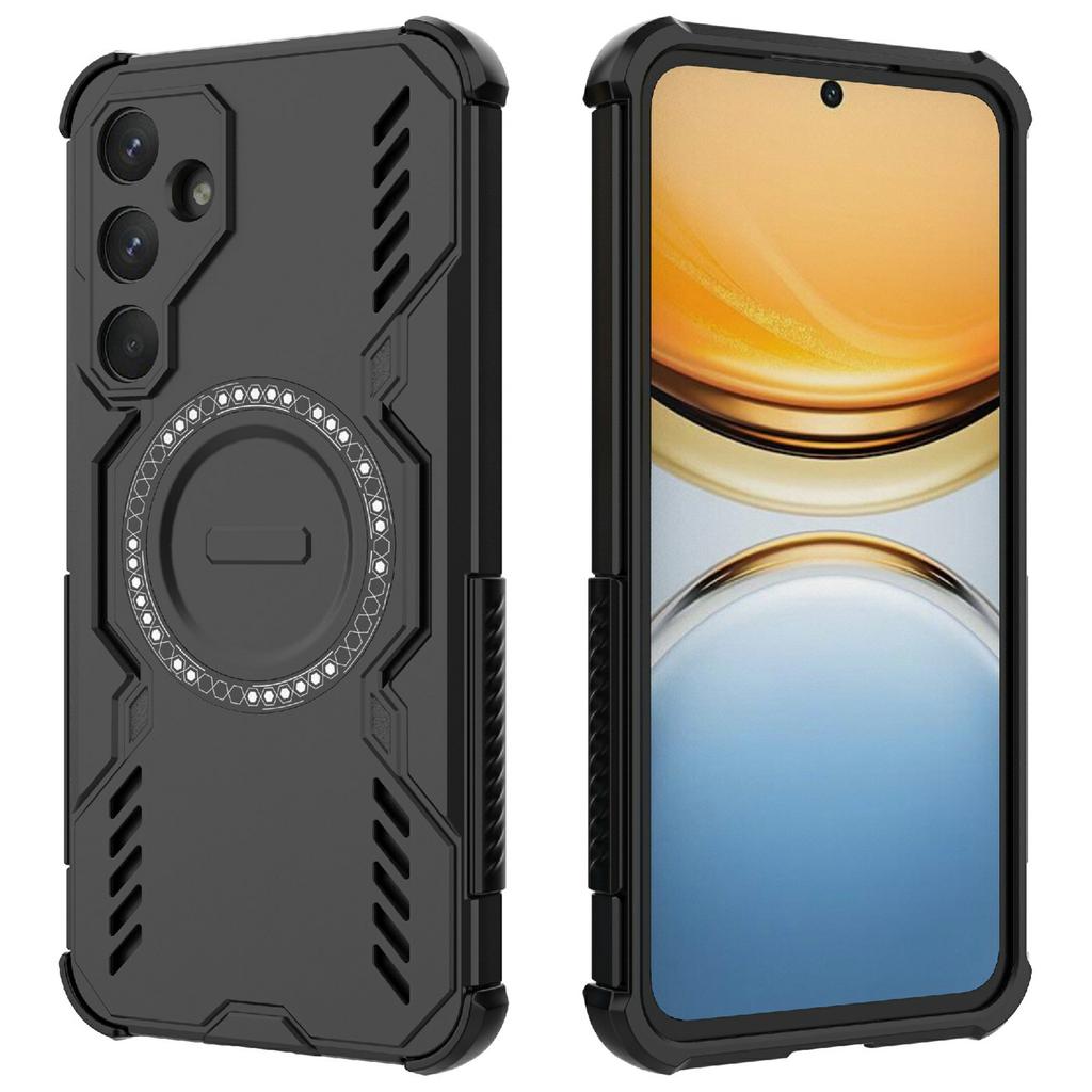 For Samsung Galaxy A55 5G Magnetic Case Butterfly Armor Hollow Heat Dissipation PC+TPU Phone Cover