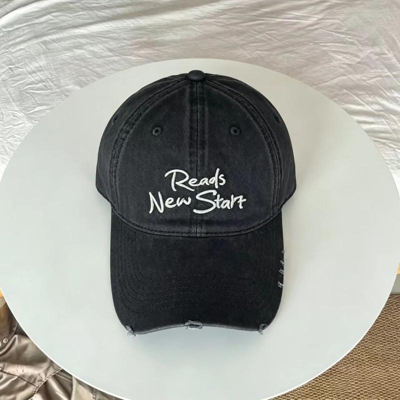 Washed and Made Old Letter Embroidered Baseball Cap for Men, Rough Edge Ripped Cap, Retro Casual Women's Versatile Hat