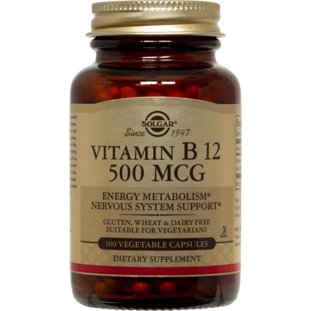 Solgar Vitamin B12 500mcg Vegetable Capsules 100 Tablets 1 pcs