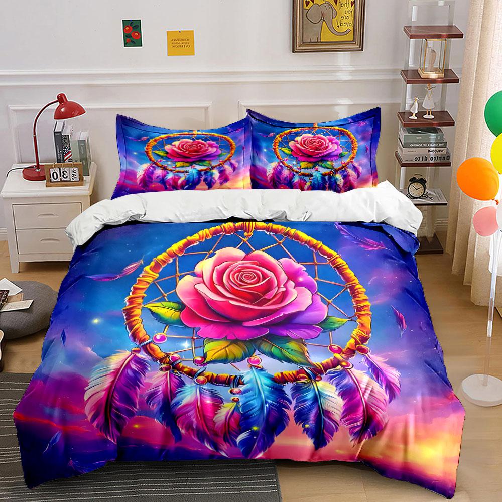 Dreamcatcher Art Set Decor Soft Comfortable Duvet Cover Bedding Set Included 1*Duvet Cover & 2*Pillowcases, Gift