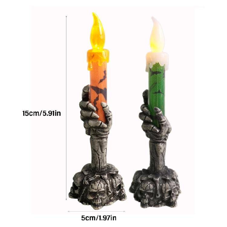 Halloween Decorative Candle Shape Decorations Scary Realistic Skull Hand