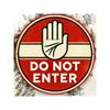 Vintage Metal No Entry Sign Wall Art Decor 20x20cm Retro Garage Home Decoration