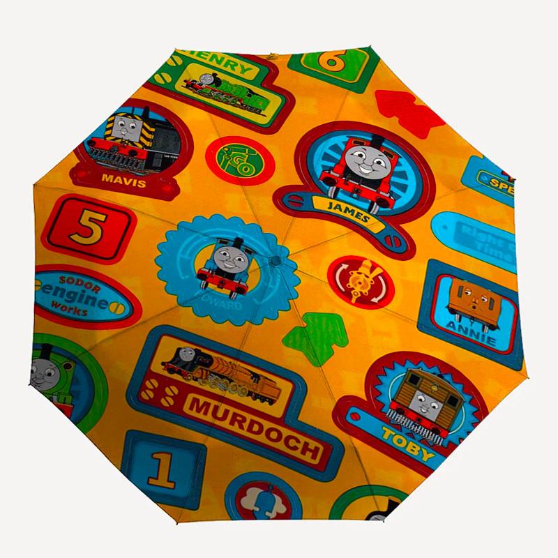 Thomas, Railway Themed Automatic Opening and Closing Umbrella, Compact Travel Umbrella, Lightweight and Portable, Suitable for Beach Commuti