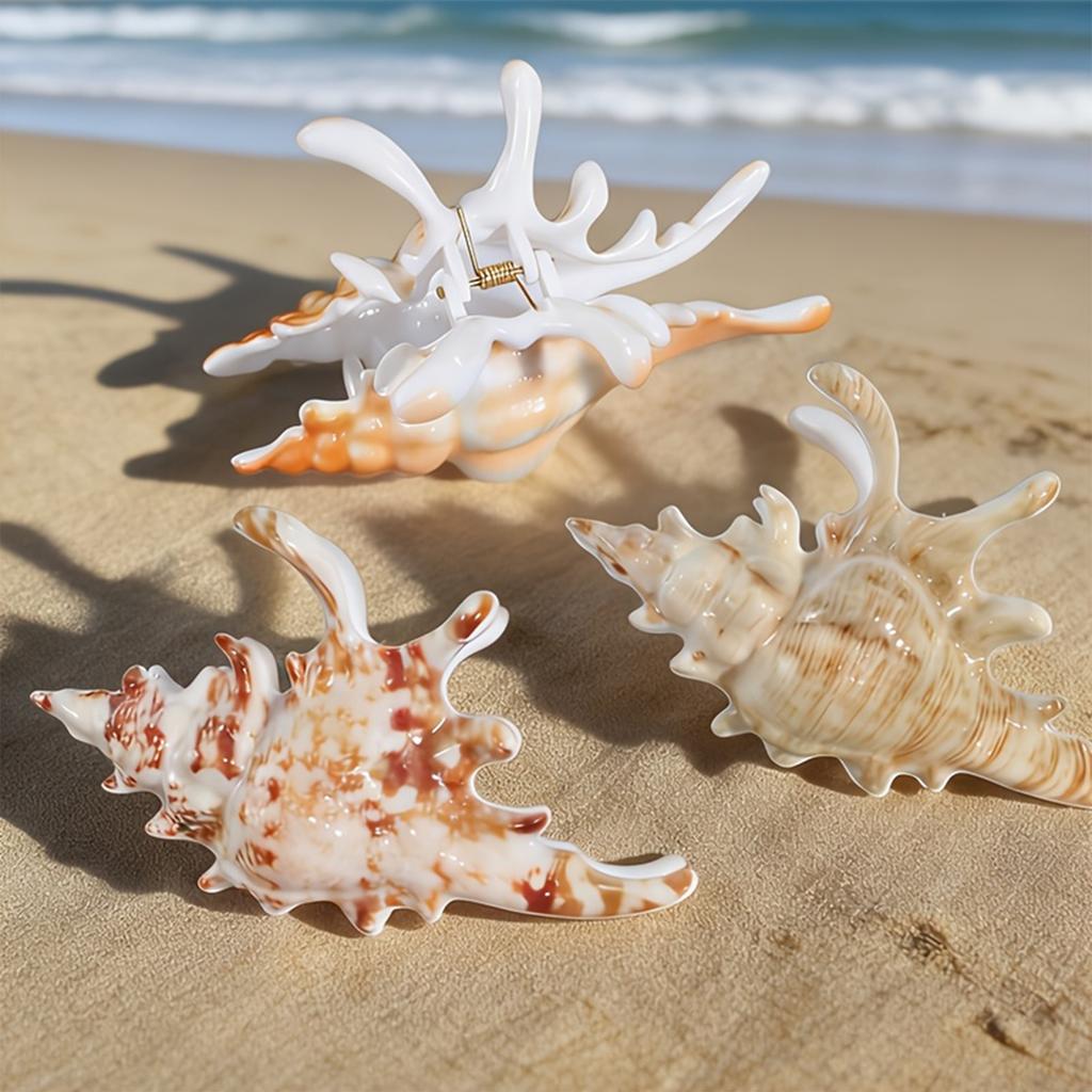 3PCS Seashell Hair Claw Clips Set Ocean Style Hair Accessories for Women Girls Hair Styling Hair Holder Hair Grip Hairpin Hair Claw