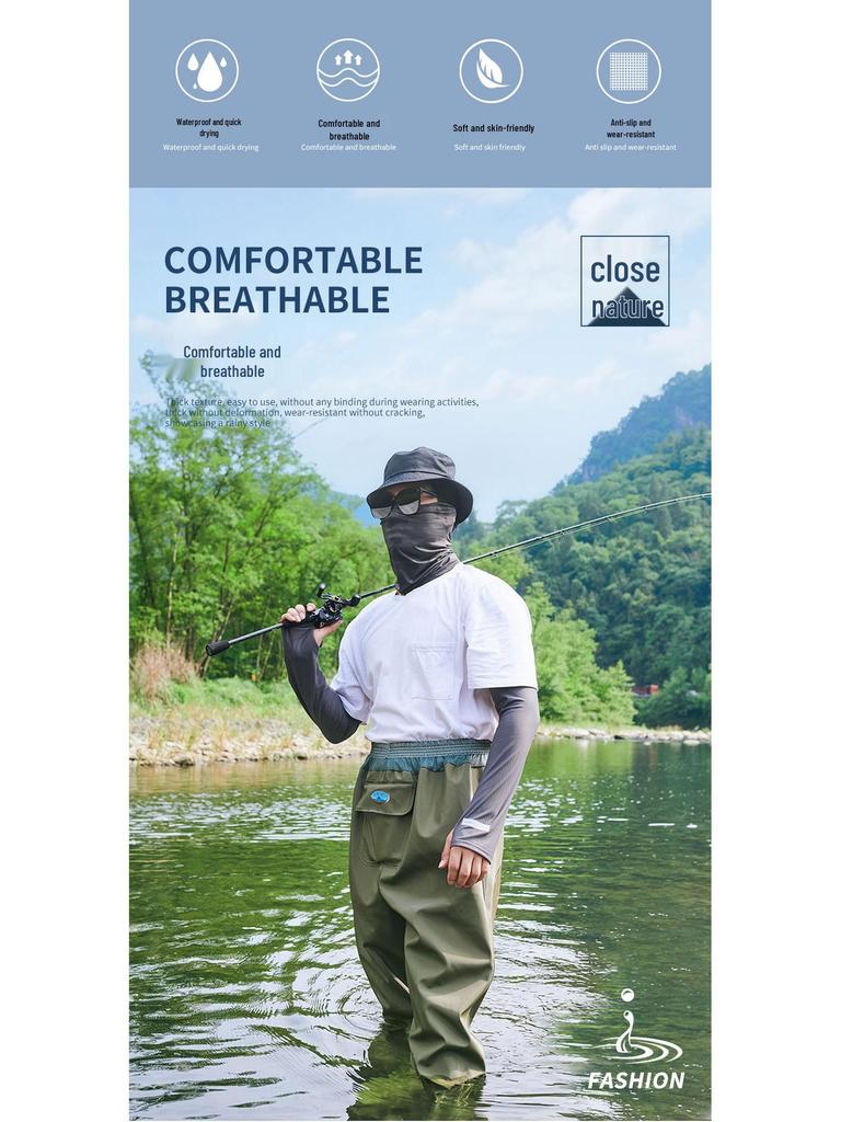 Waders de Pesca Impermeáveis até à Cintura com Botas: Calças de Chuva Duráveis e Resistentes ao Desgaste para Homens e Mulheres