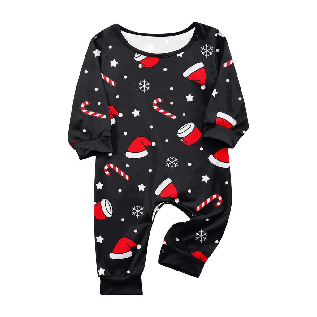 Set Pijamale de Crăciun Potrivite pentru Familie cu Mânecă Lungă și Pantaloni Lungi pentru Bărbați, Femei și Copii