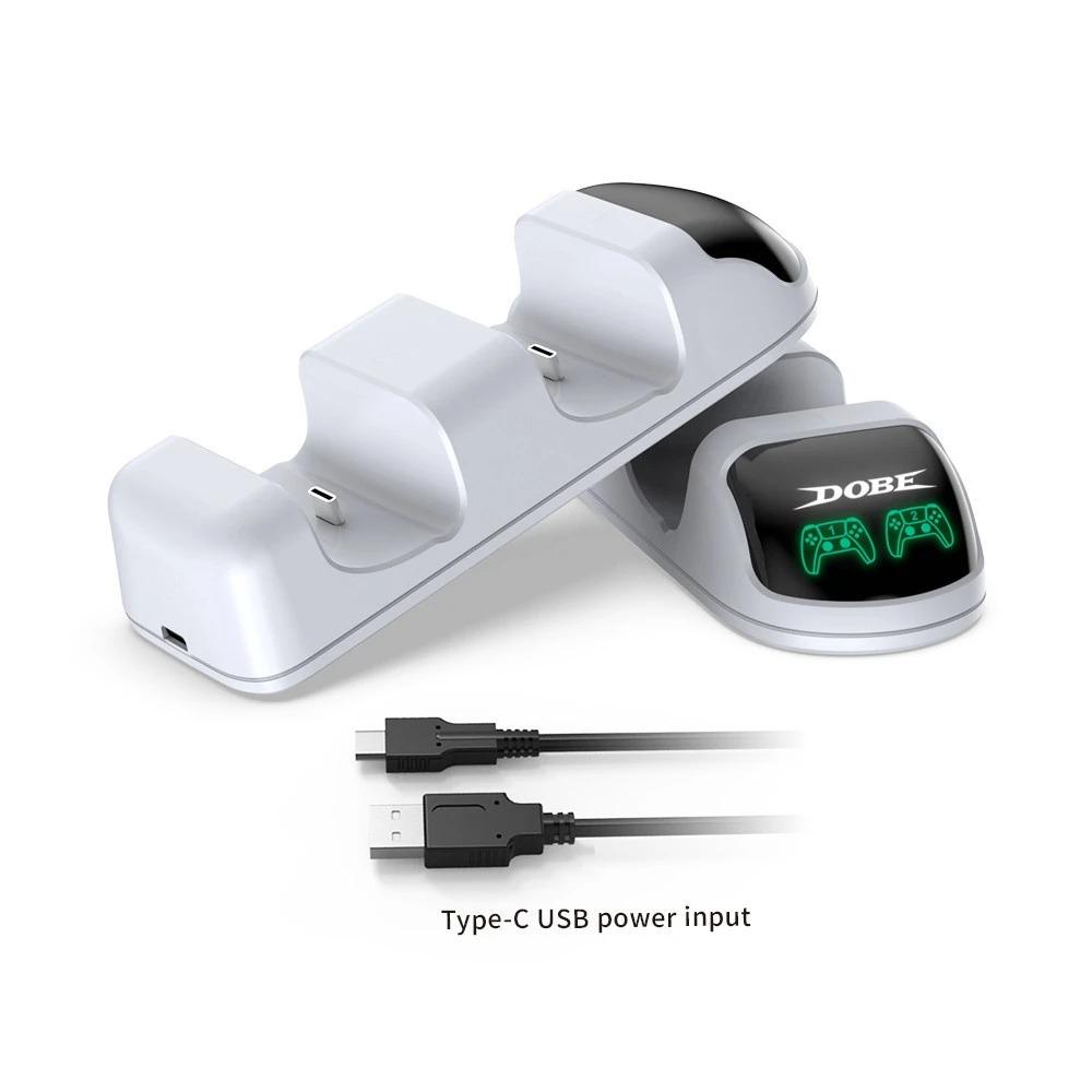 Dual USB Fast Charger for PS5 Dual Sense Controller, Playstation 5, Audio Charging Station, Wireless Controllers