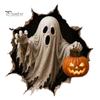 Seasonal Glass Door Stickers Halloween Break-in 3D Wall Decals, Spooky Breaking Through Walls Sticker, Illusion Indoor Outdoor Party Supplies