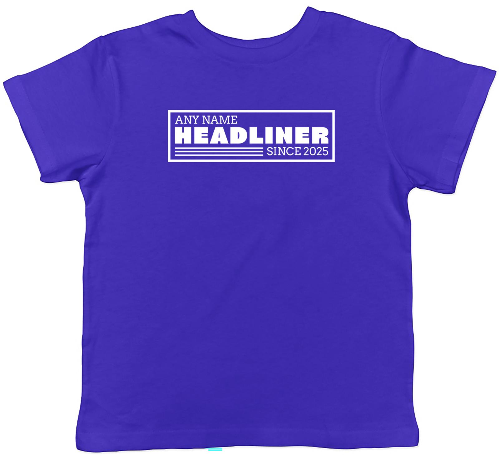Personalised Name Year Headliner Pop Star Since Kids T-Shirt Boys Girls Gift 100