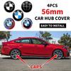 BABA1 4pcs 56mm Car Wheel Center Hub Cap Emblem Stickers Styling For BMW M Performance 1 3 5 7 Series X1 X2 X3 X4 X5 X6 X7 M3 M5 M7