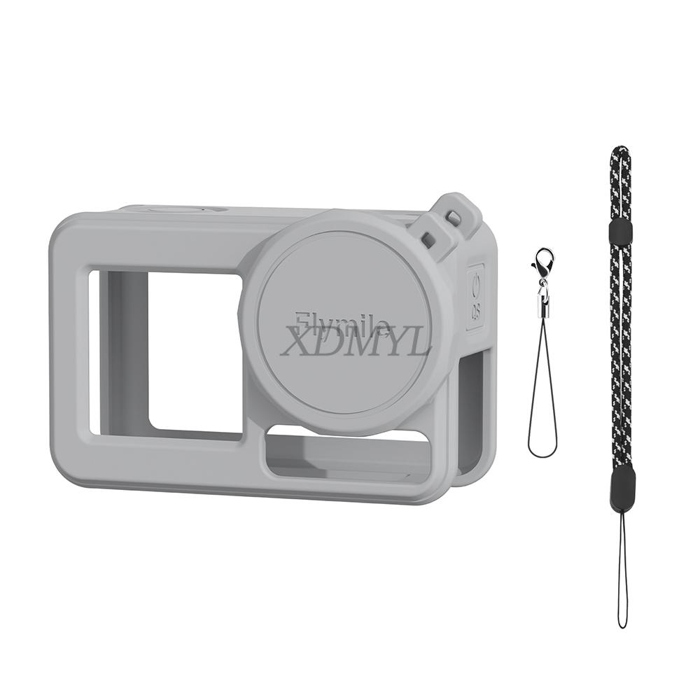 Silicone Protective Case Anti-Lost Lanyard For DJI Action 5 Pro/Action 4/3 Lens Cap Full Protector Cover Camera Accessories