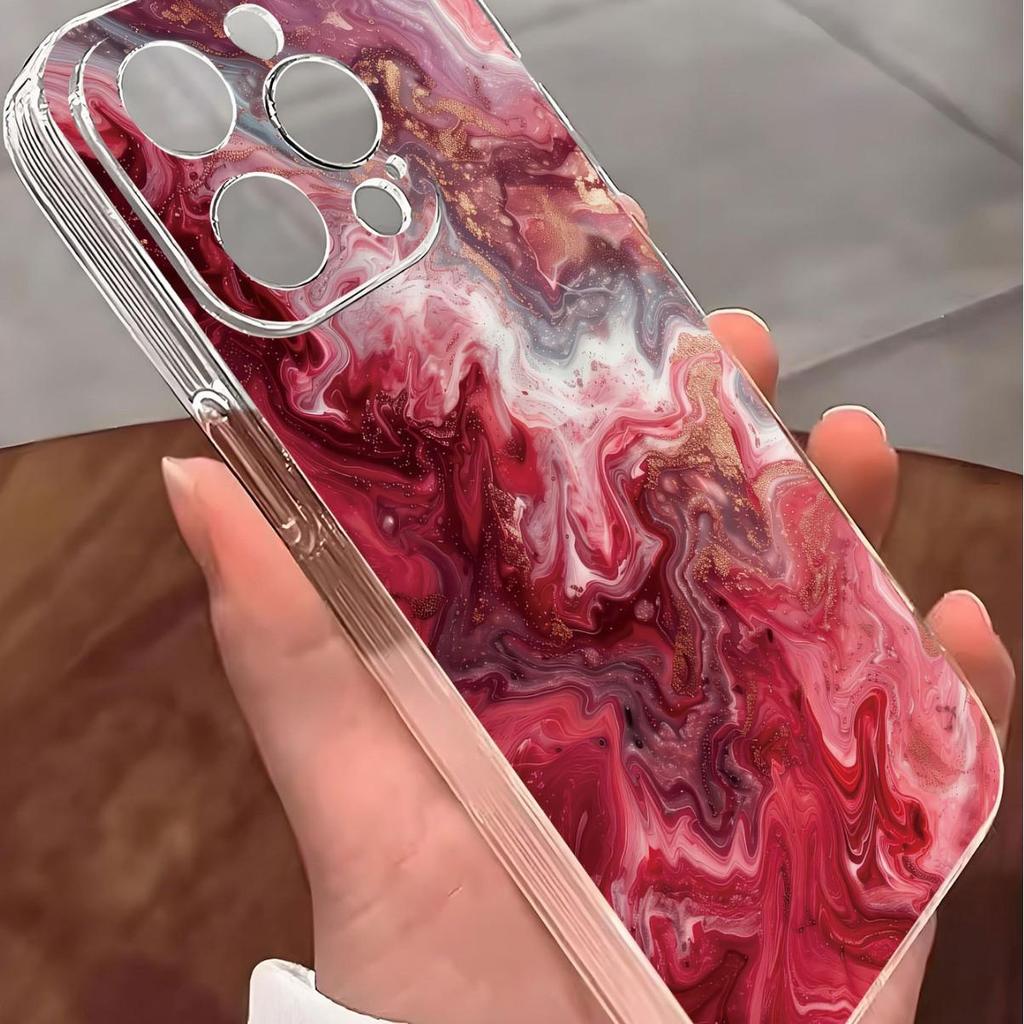 Red Gradient Drop-Proof Transparent Case for iPhone 15/16/17/14 Pro Max