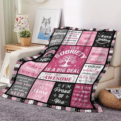 1pc Sobriety Gifts for Women, Sobriety Blanket, Addiction Recovery Gifts, Sobriety Gift Ideas Blanket, Sobriety Flannel Blanket for Women Gift