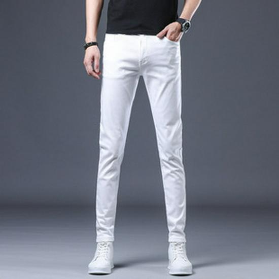 2023 Men's Black Slim Fit Elastic Jeans - Spring & Autumn Style