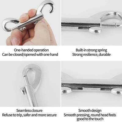 Double Ended Bolt Snap Hooks Heavy Duty Trigger Chain Marine Grade Metal Clips