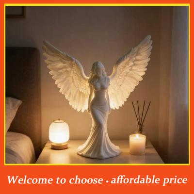 TS 3D Printed Angel/Goddess Ornament, Pure White Wings, Desktop Decoration, Luxury Home Decor Crafts & Gifts