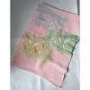 Used Japanese accessories Sakura pure silk obi sash, quail crepe two-color cloud pattern iris cloisonne [peach x light blue x light green]