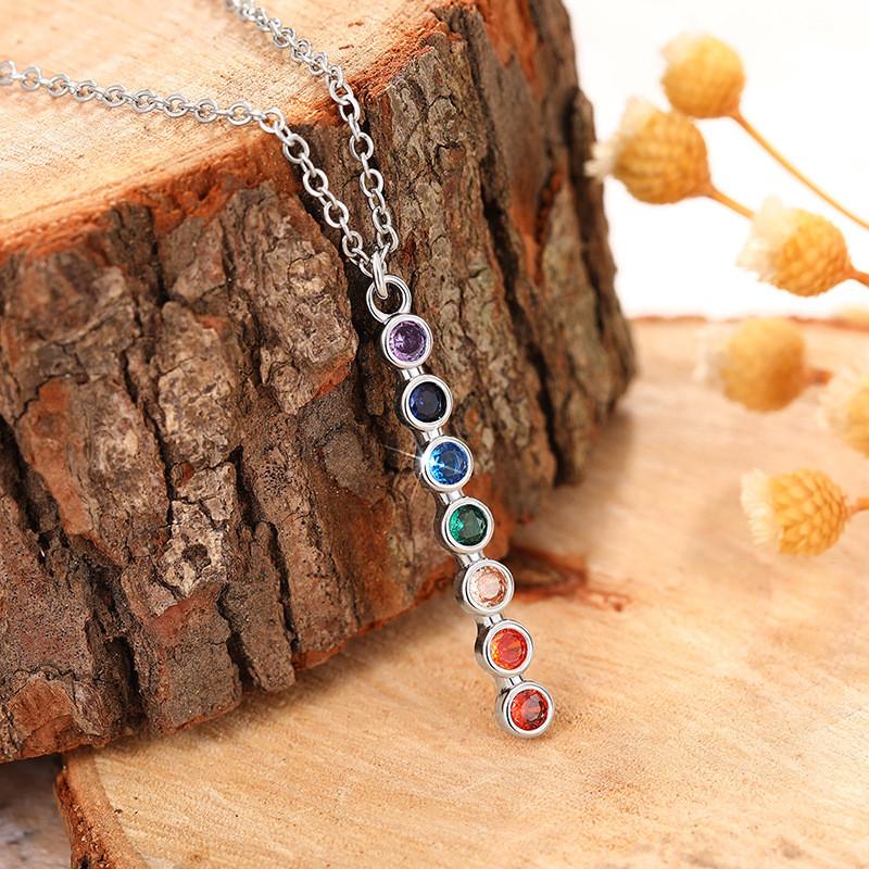 925 Sterling Silver Pendant Necklace with Colorful Cubic Zirconia Inlay for Party Daily Trendy Fresh Jewelry Accessory