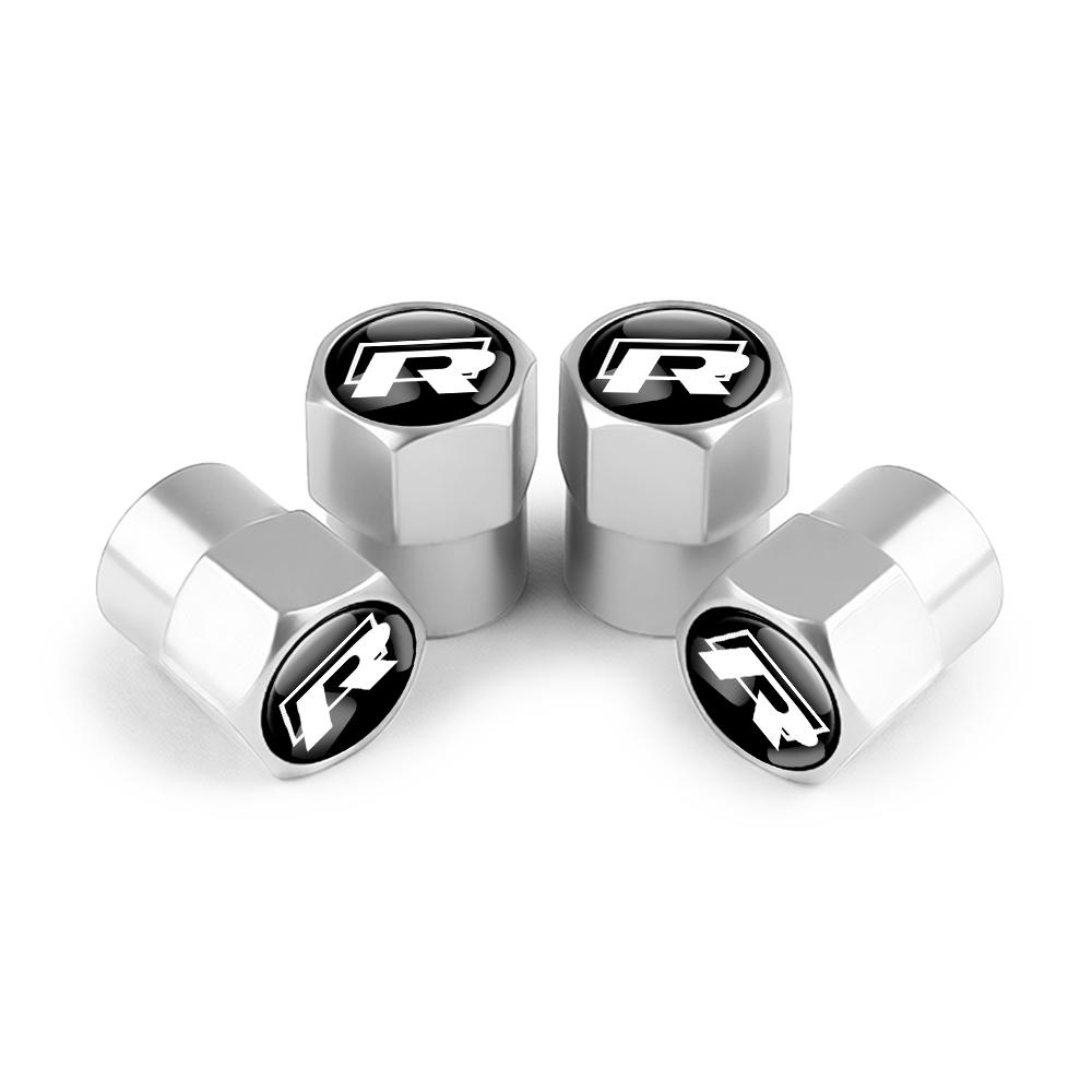 T264PCS Metal Car Wheel Tire Valve Caps Stem Cover Car Accessories For Volkswagen GTI Polo Golf Passat Scirocco Jetta Touareg RLINE