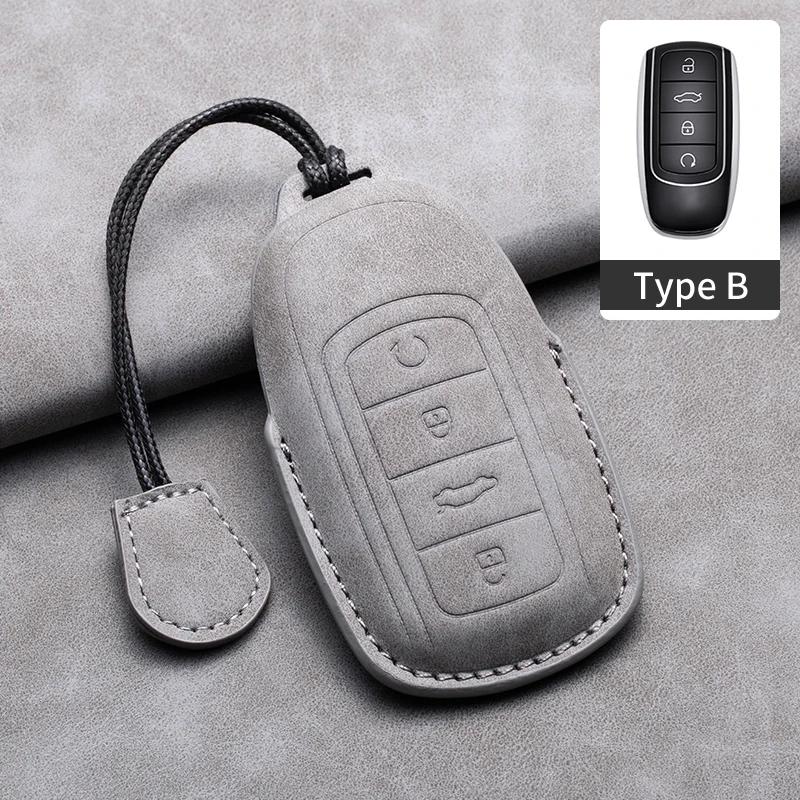 4 Button Leather Car Key Case Cover for Chery Omoda 5 2023 for Chery Tiggo 8 Pro Tiggo 7 Pro 8 PLUS Arrizo for Omoda S5 C5 Modod