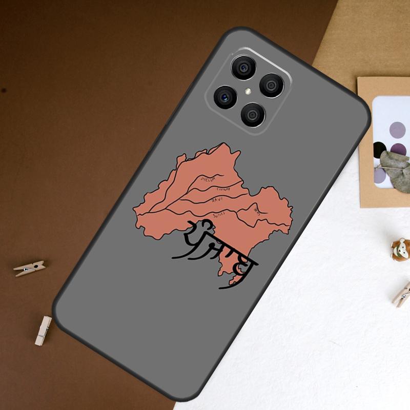 Punjab Map Outline Case For Honor 400 Pro 200 50 70 90 X9a X9b X9c X9d X8a X8b X8c Magic 7 Lite 5 6 8 Pro Cover