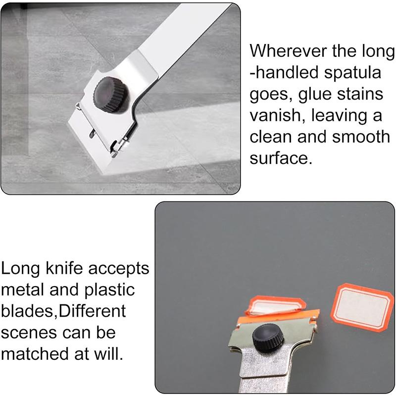 Multi-Purpose Long Handle Scraper With Blades Adhesive Remover Cleaning Scraper for Removing Glue Decal Car Window Glass Scraper