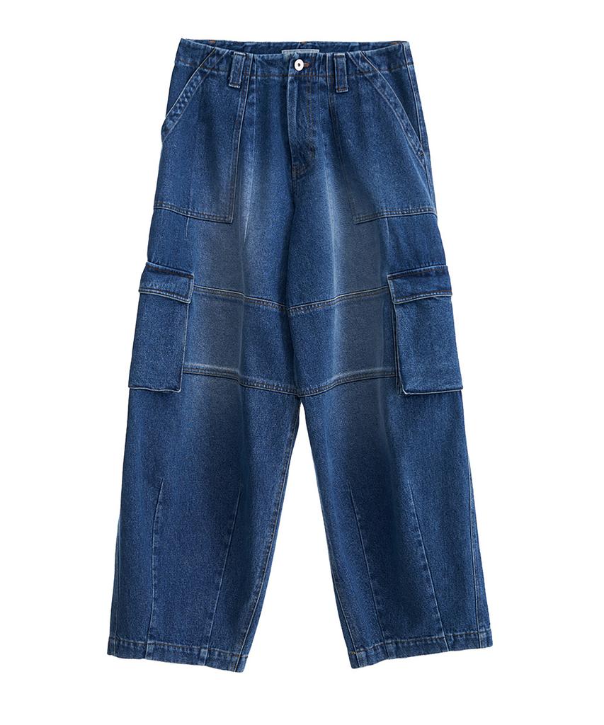 Peulomaleul Wide Fatigue Denim Pants / Blue