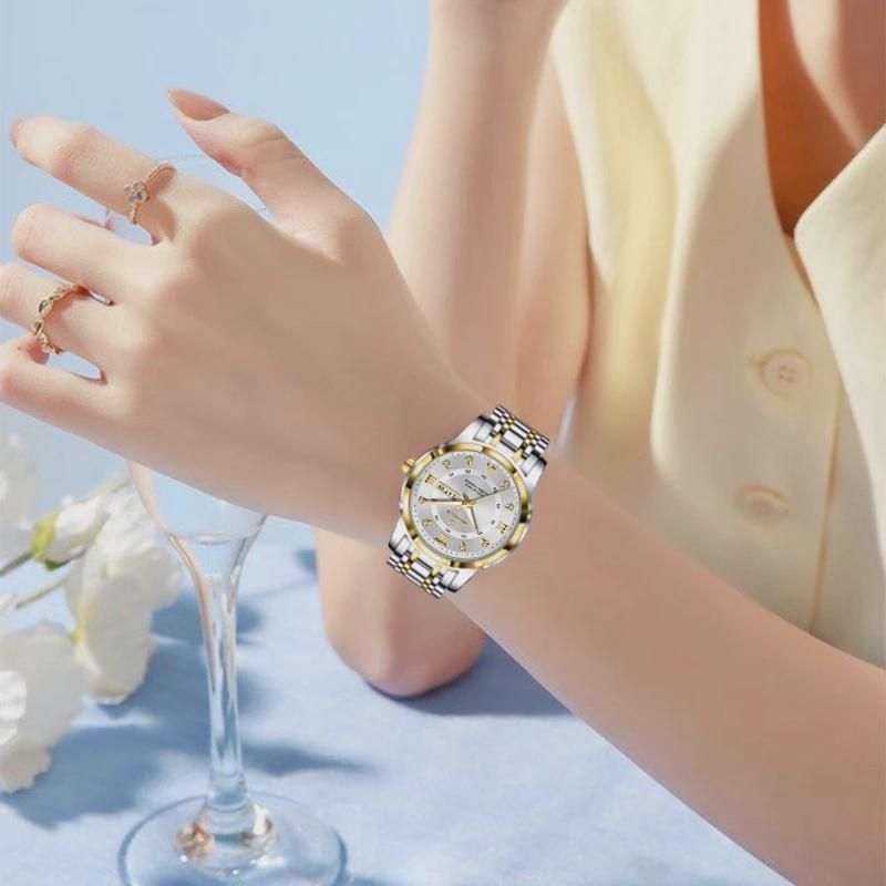 Simple Elegant Design Quartz Watch Diamond Watch For Women Creative Steel Waterproof Wristwatch