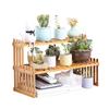 Countertop Bamboo Plant Shelf Bamboo Flower Pot Stand Balcony Flower Rack Cabinet Organizer