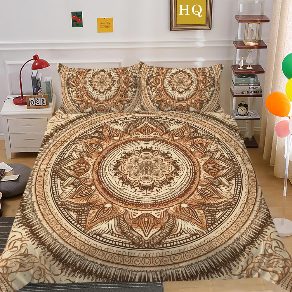 Seturi de lenjerie de pat Frumos Mandala Husă de pilota Moale Full Twin Dimensiune pentru Femei Set Pat de înaltă calitate Lenjerie de pat acasă