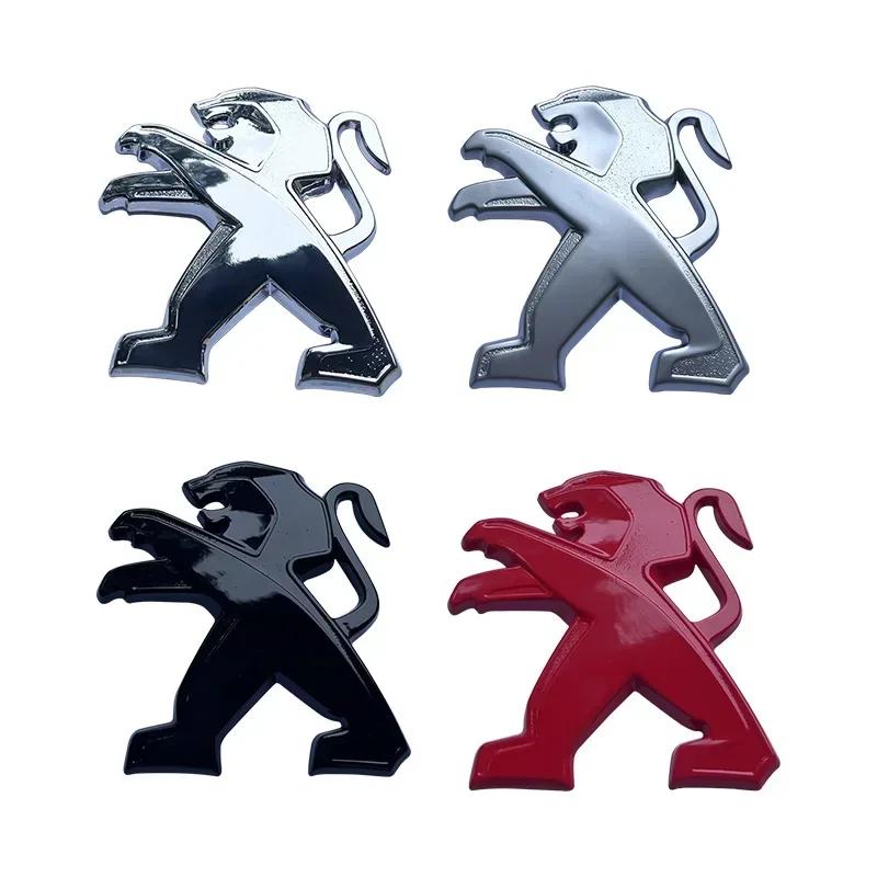 HRUC6 Car Front Rear Logo Emblem Sticker for Peugeot 406 405 205 3008 206 5008 308 208 408 508 407 107 307 Tail Trunk Metal Badge