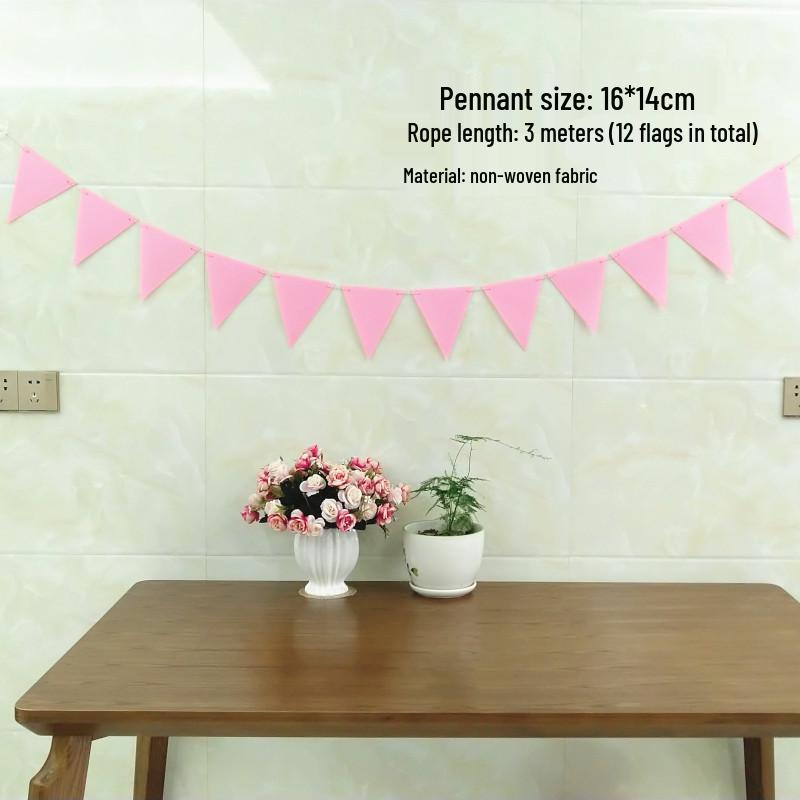 Outdoor Kindergarten Festival Flag Decoration - Non-woven Fabric Pull Flower Pennant