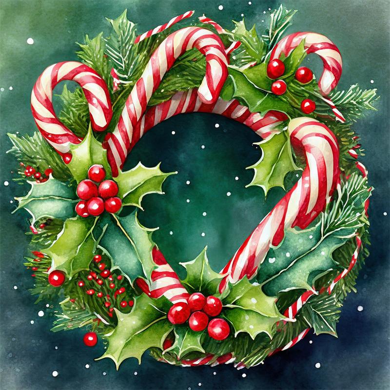 

Full 5D DIY Diamond Painting Christmas Wreath Diamond Embroidery Full Cross Stitch Home Decoration Handmade Gift 20x20cm