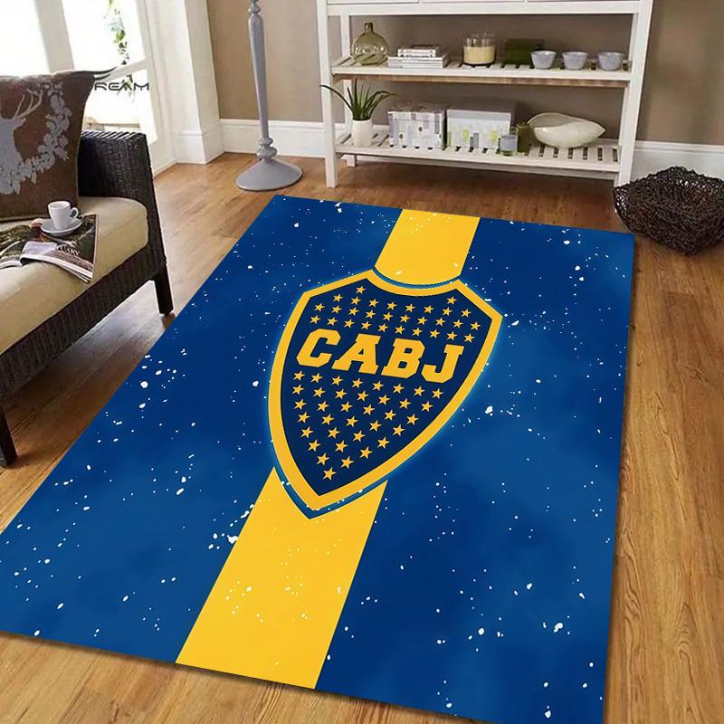Club Atletico Boca Juniors3 Flannel Pattern Square Carpet,Area Rug,Carpet Rug for Living Room Bedroom Sofa Playroom Decor,Non-slip Floor Mat