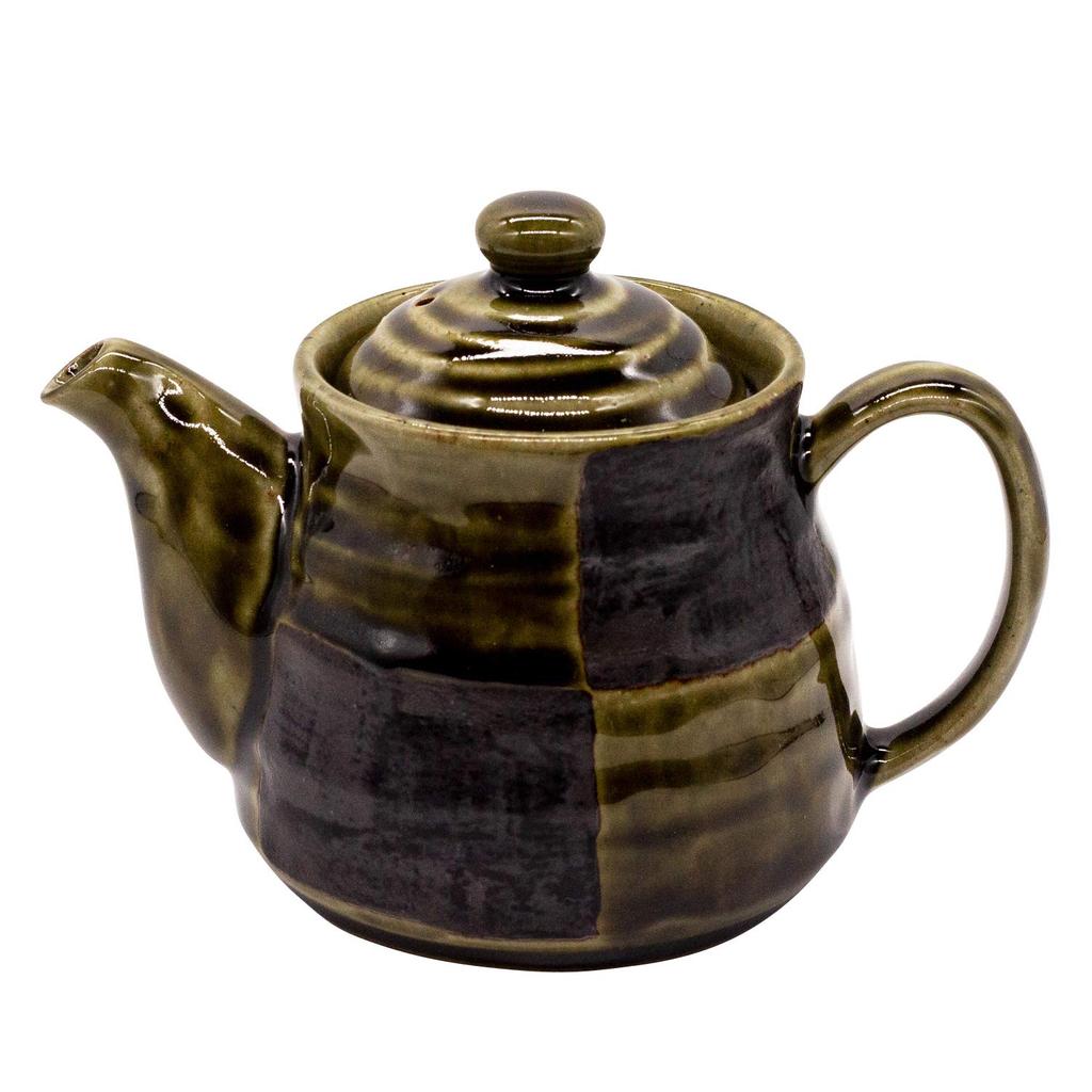 Mino Ware Oribe Checkered Made In Pot, Approx. 530ml, Pattern, Japan, 500-10