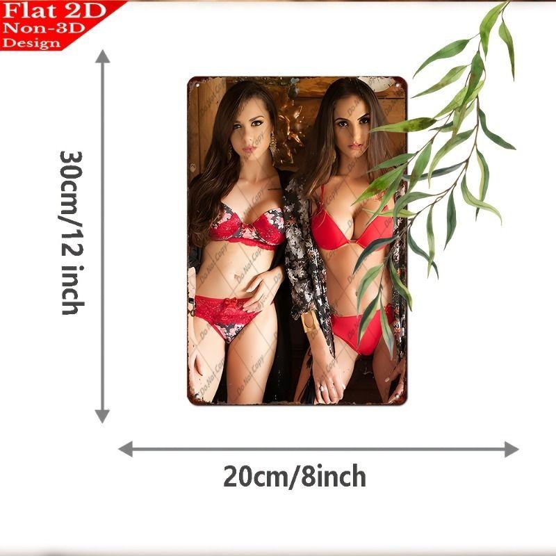 Retro Metal Sign Sexy Girl Wall Art Decor 20x30 cm