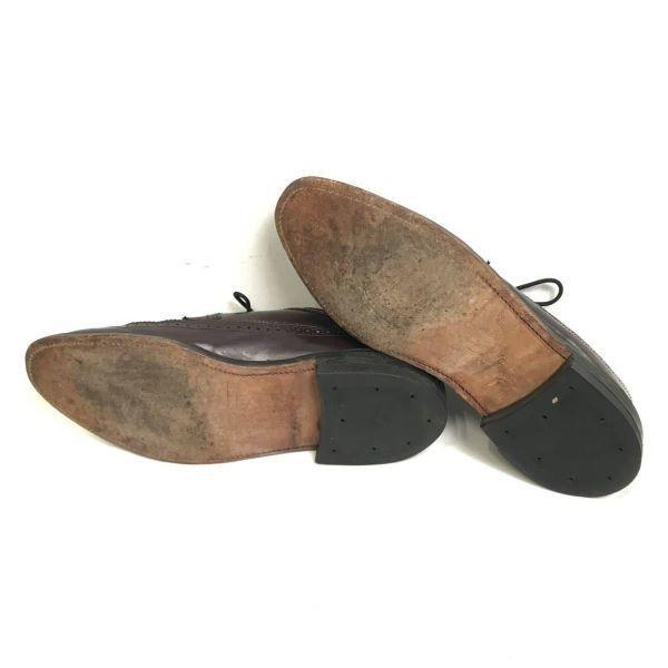 Vintage 70s-80s Long Wingtip Goodyear Welt Shoes Red Brown Size 10D/B 27.0-28.0(USED)