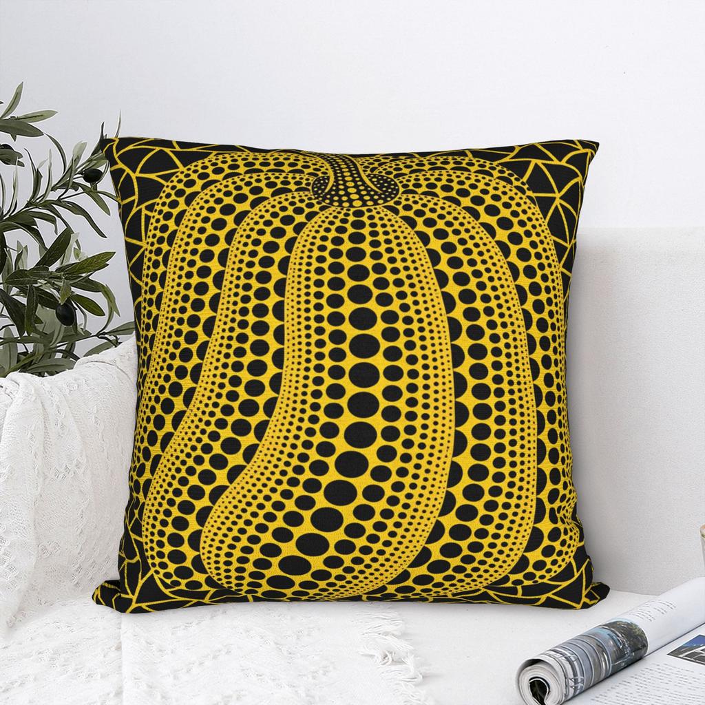 Yayoi Kusama Abstract Face Pillowcases Japanese Artist Kawaii Pillow Case For Office Car Home Decor Square Pillow Cover