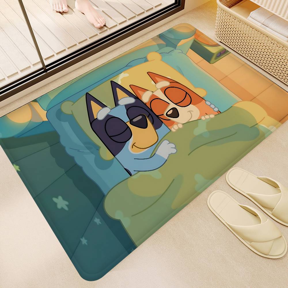 

Children Animation B-Bluey Kitchen Mat Kids Room Bedroom Decoration Balcony Anti-Slip Doormat Living Room Alfombra 40x60cm