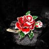 Red Rose Flower Brooch Pin for Women Girls Enamel Rhinestone Floral Brooch Elegant Lapel Pin Jewelry for Party Dance Wedding Banquet