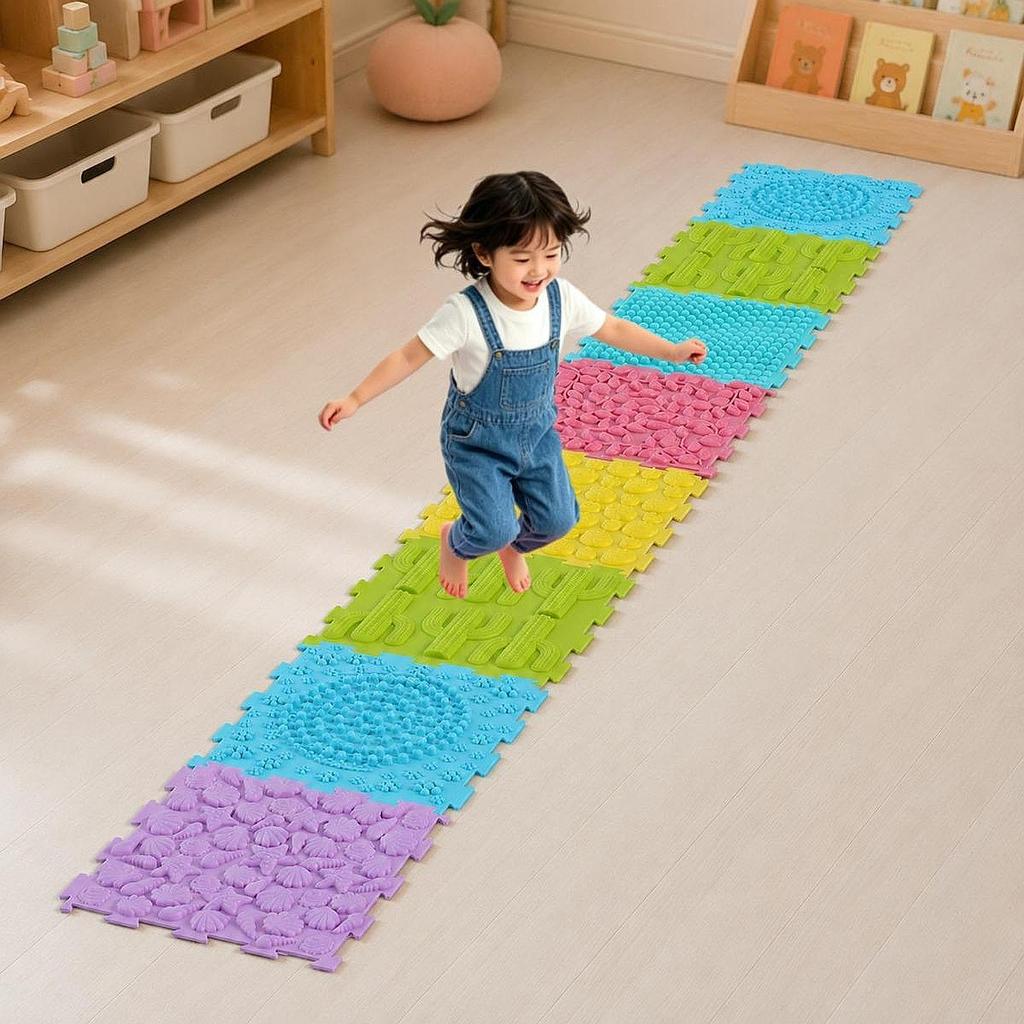 Massage Game Mat Sensory Tiles Floors for Autism Room Kids Adult 8Pcs