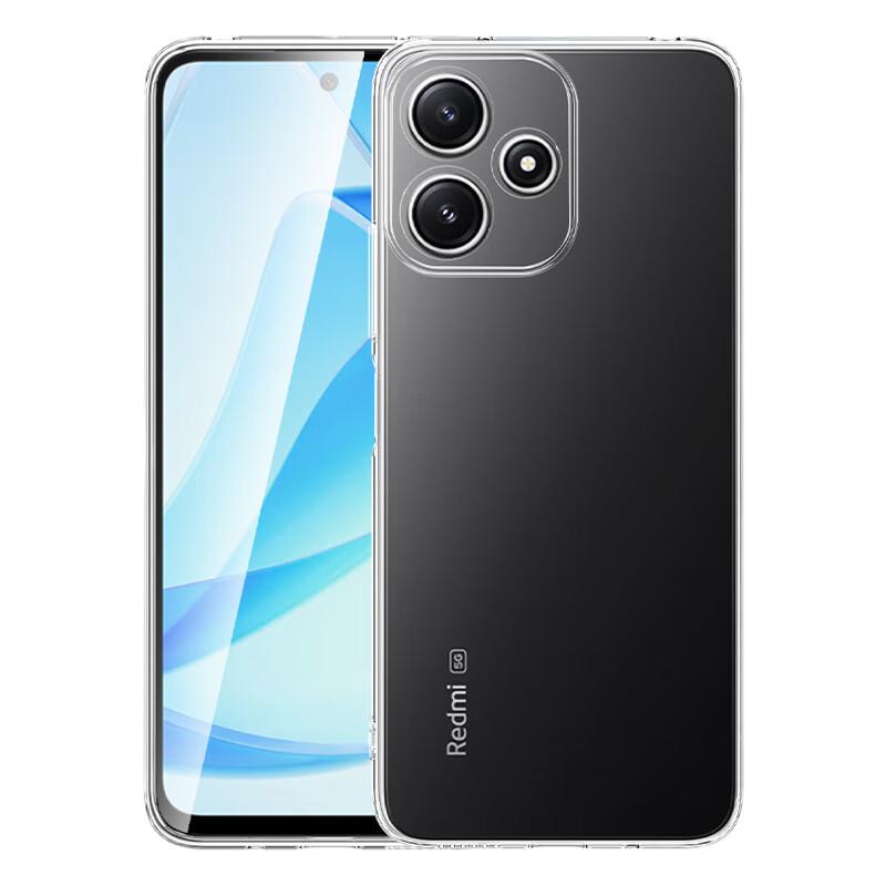 ESCASE Redmi 12 Phone Case, Xiaomi Protective Cover, Shockproof Full Protection/soft Ultra-Thin Silicone (With Lanyard Hole), Transparent