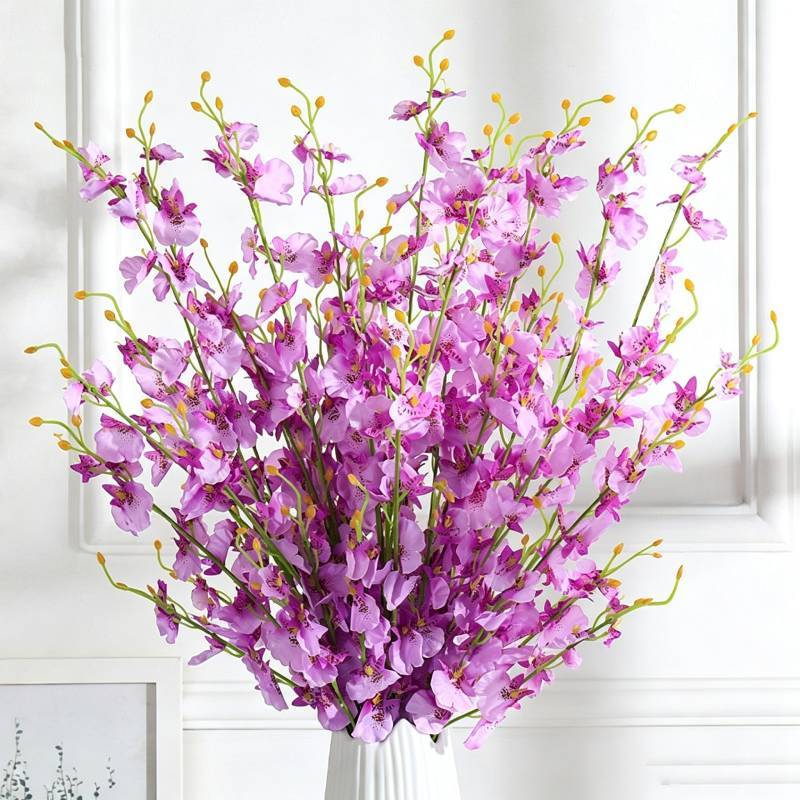 Phalaenopsis Orchid Artificial Flower Bouquet For Wedding Decor And Home Office Display