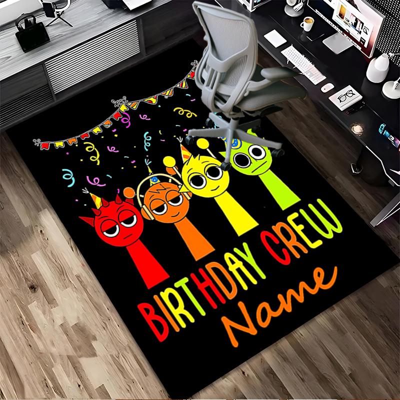 Custom Name Sprunki Love Living Room Non-Slip Area Rug Soft Carpet for Bedroom Kids Playroom Sofa Office Home Decor Doormat