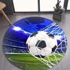 Soccer Ball Goal Stadium Print Round Area Rug Non‑Slip Circular Floor Mat Sport Theme Home Decor for Living Bedroom Gaming Room