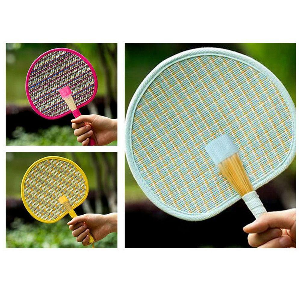 Handmade Handwoven Fan Vibrant Colors Cute Woven Fan Creative Summer Cooling Fan Home Decoration