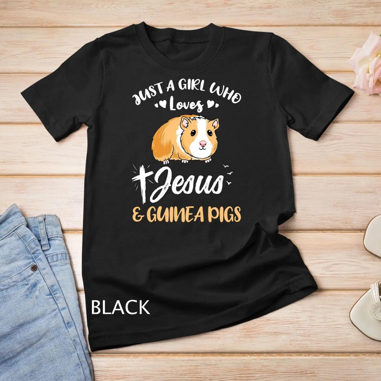 Just A Girl Who Loves Jesus And Guinea Pigs T Shirt S чёрный