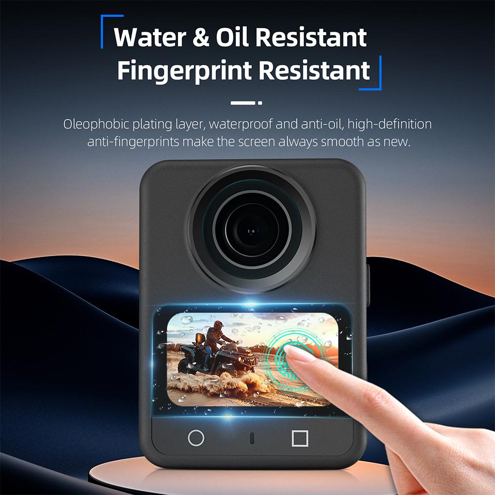 2PCs Tempered Film with Hardness Panorama Camera Protective Film Scratch Resistant Tempered Glass Protector for DJI OSMO 360