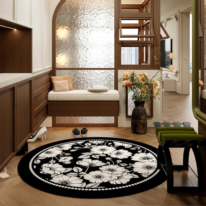 Bedroom Floral Circular Carpet Wear-resistant and Anti Slip Living Room Sofa Coffee Table Carpet